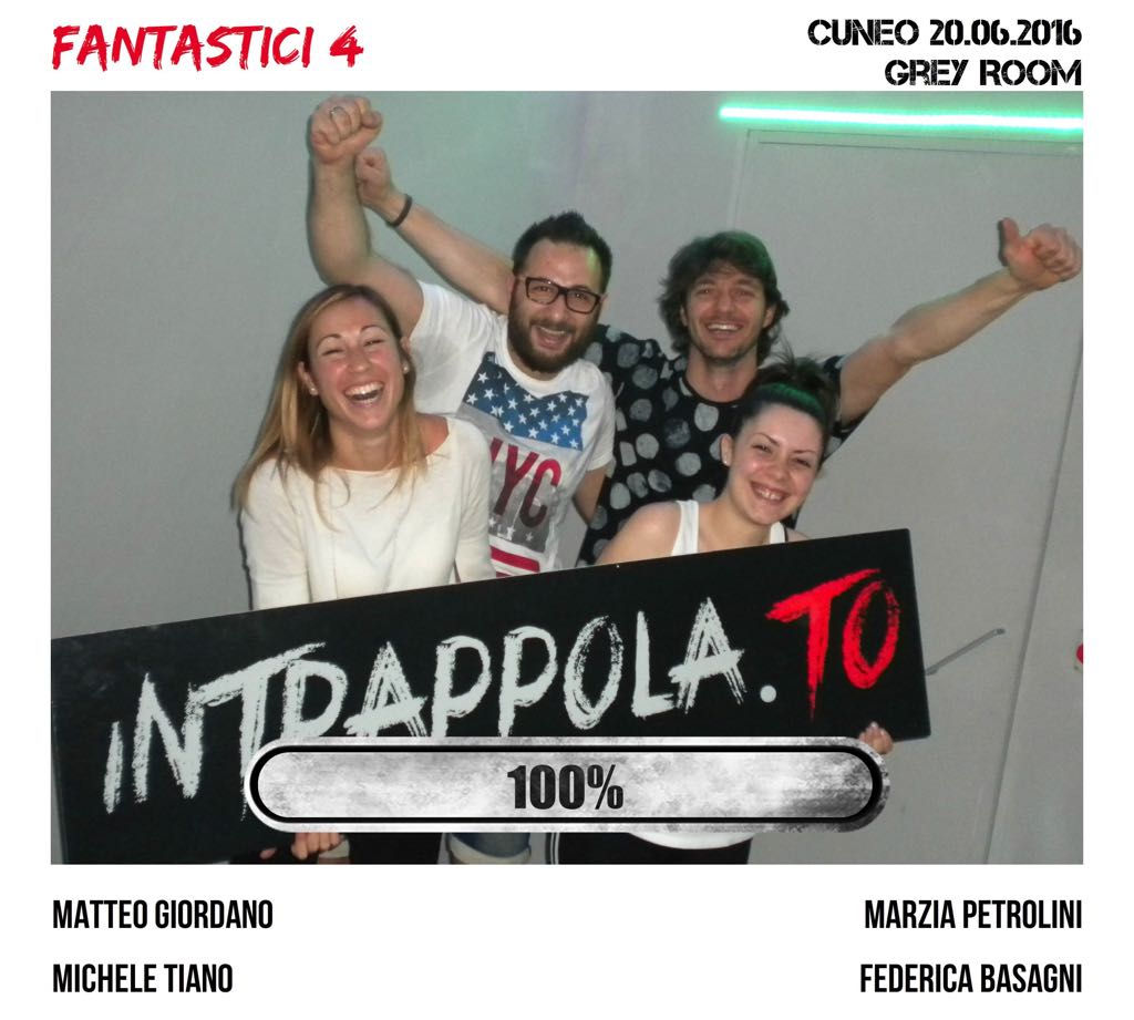 Il gruppo FANTASTICI 4 è fuggito dalla nostra escape room Grey Room