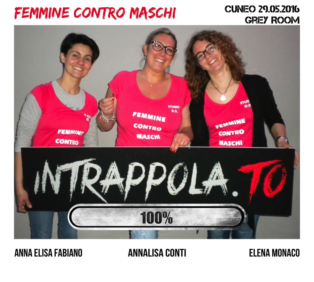 Il gruppo Femmine contro maschi è fuggito dalla nostra escape room Grey Room