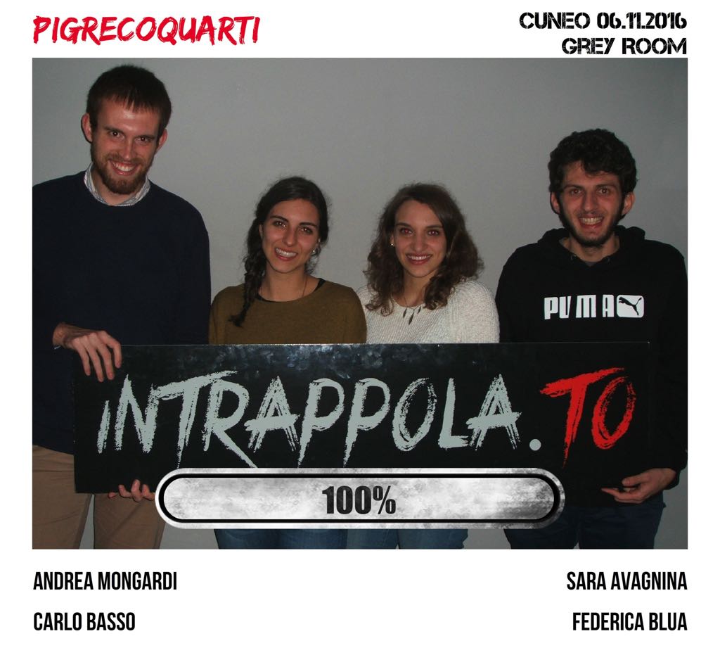 Il gruppo PigrecoQuarti è fuggito dalla nostra escape room Grey Room