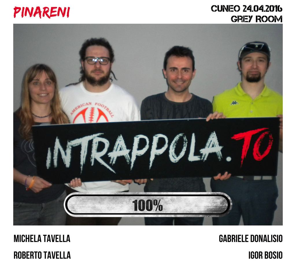 Il gruppo Pinareni è fuggito dalla nostra escape room Grey Room