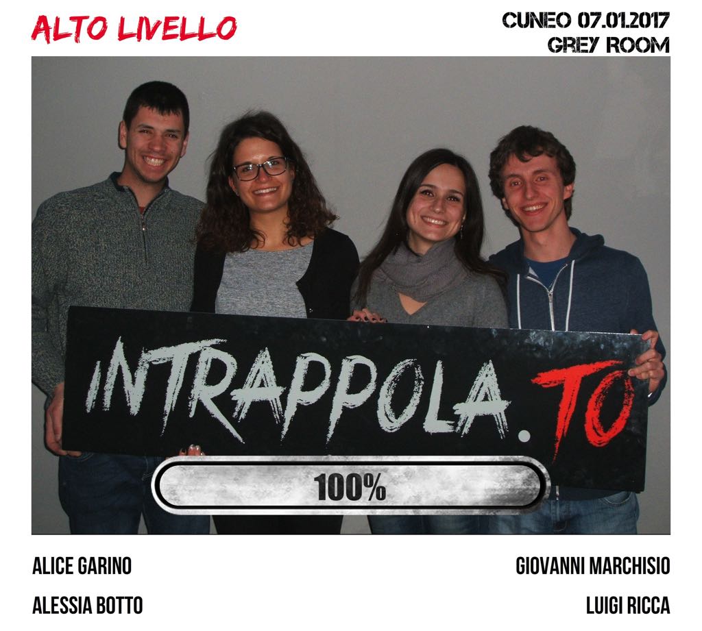 Il gruppo alto livello è fuggito dalla nostra escape room Grey Room