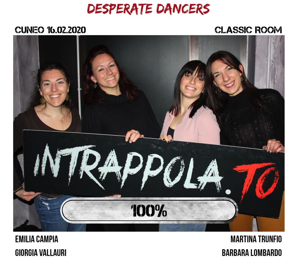 Il gruppo desperate dancers è fuggito dalla nostra escape room Classic Room