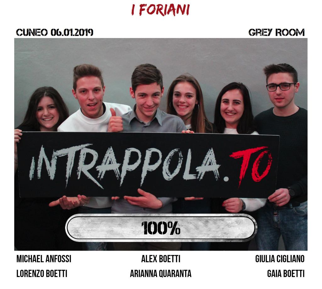 Il gruppo i foriani è fuggito dalla nostra escape room Grey Room