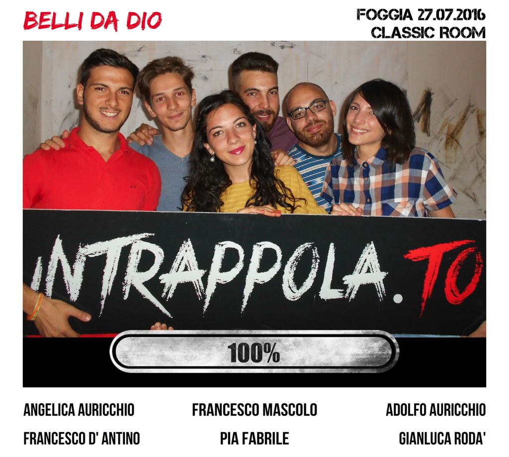 Il gruppo belli da dio è fuggito dalla nostra escape room Classic Room