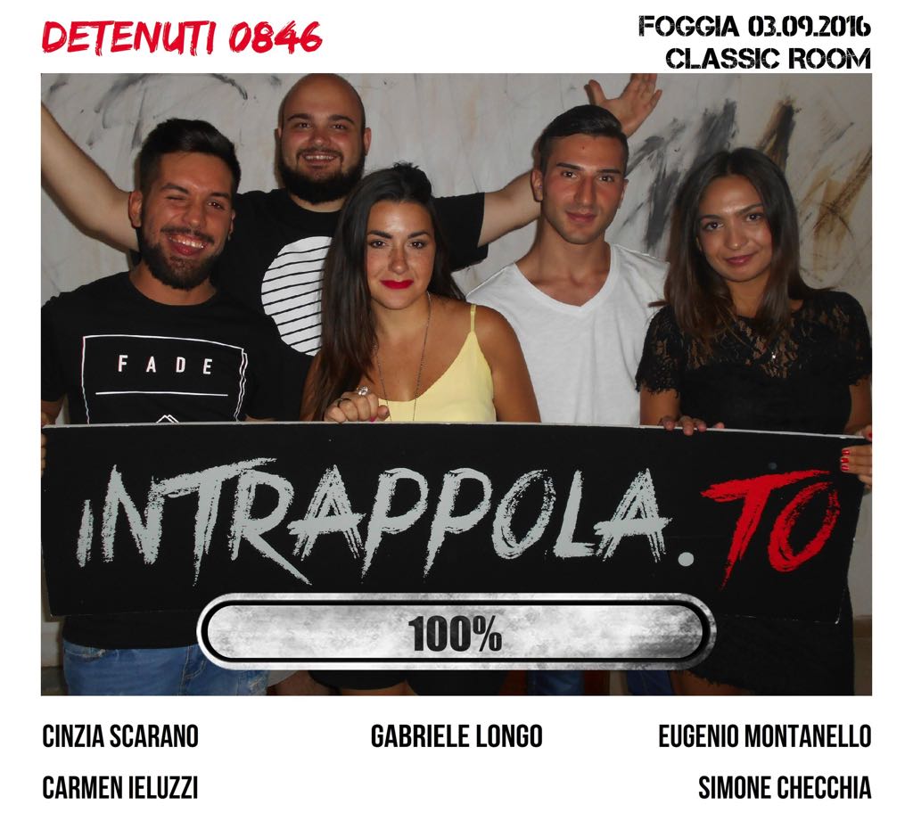 Il gruppo detenuti 0846 è fuggito dalla nostra escape room Classic Room