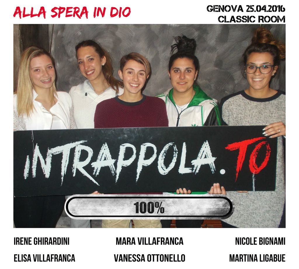 Il gruppo Alla spera in Dio è fuggito dalla nostra escape room 