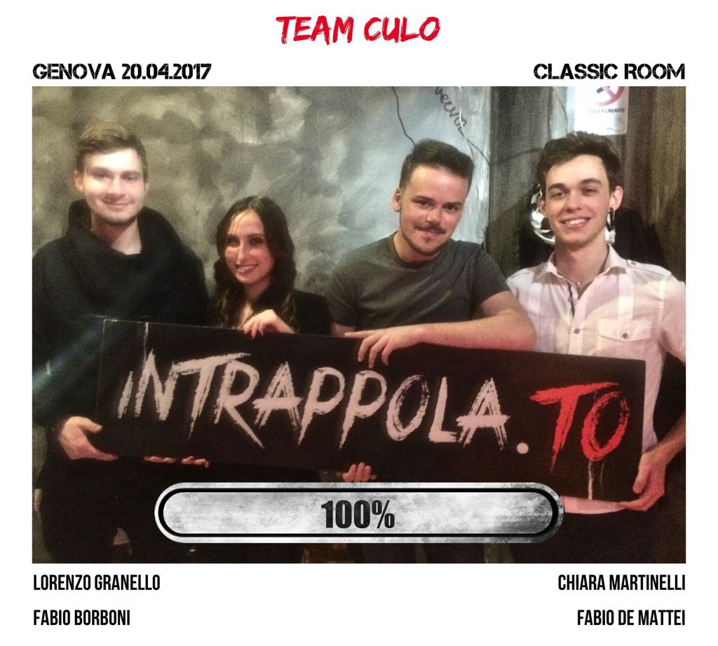 Il gruppo team culo  è fuggito dalla nostra escape room 
