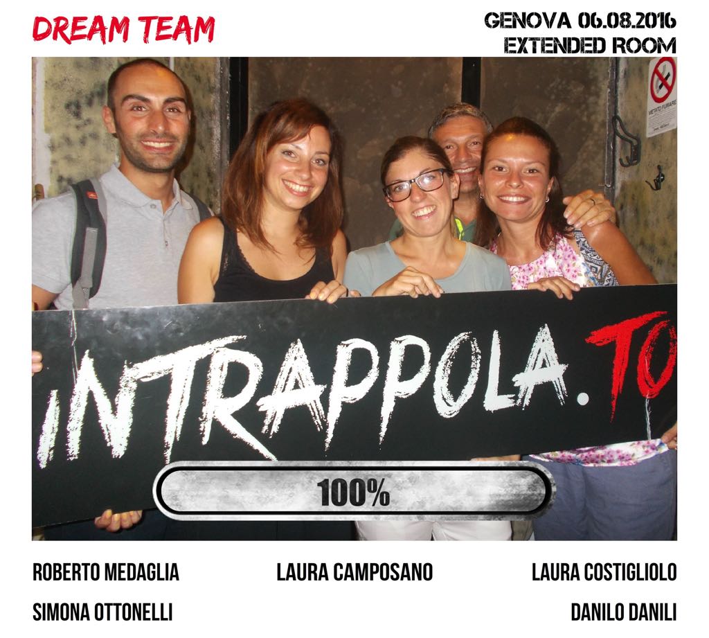 Il gruppo Dream Team è fuggito dalla nostra escape room Extended Room