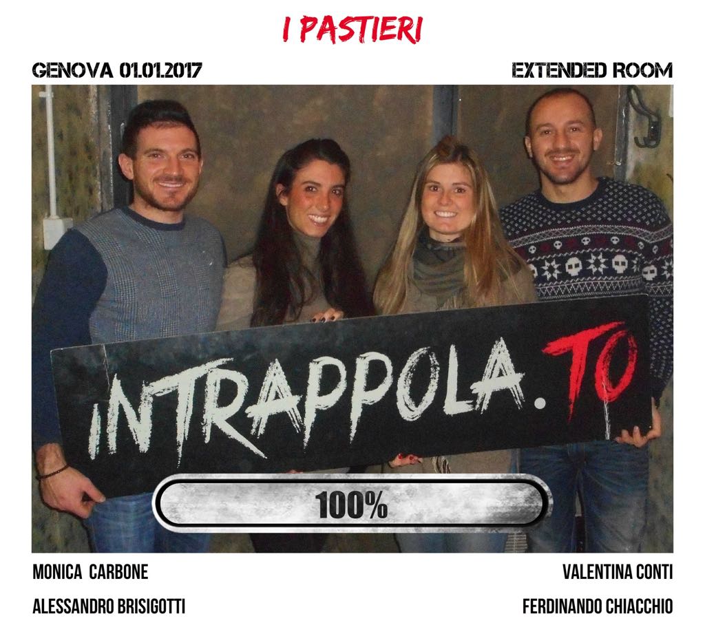 Il gruppo I pastieri è fuggito dalla nostra escape room Extended Room