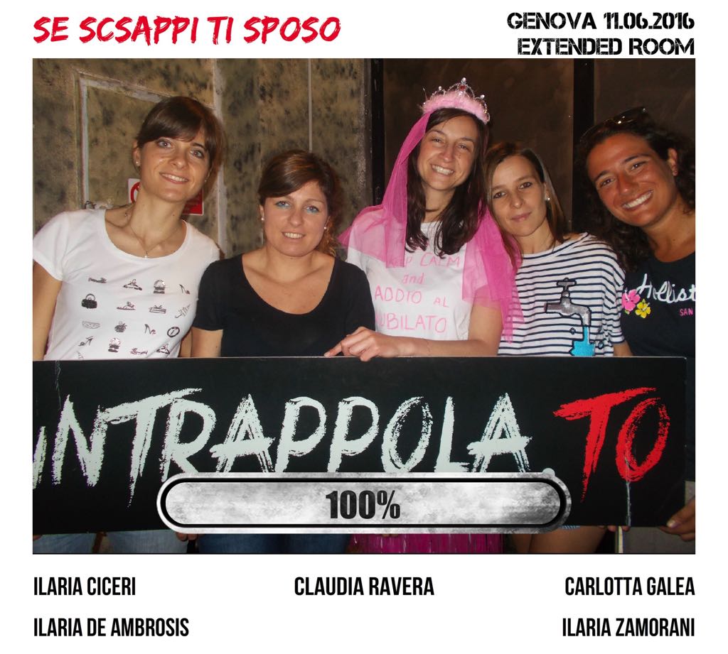 Il gruppo Se scsappi ti sposo è fuggito dalla nostra escape room Extended Room