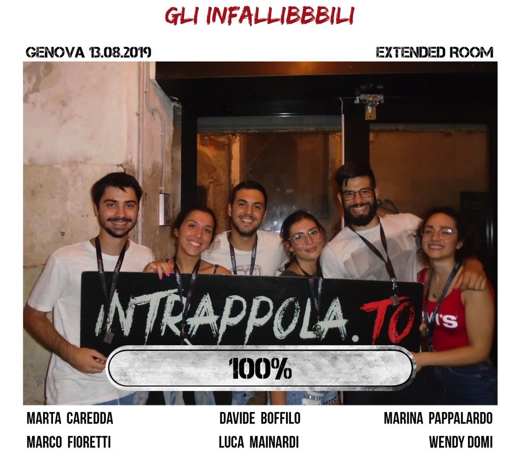 Il gruppo gli infallibbbili è fuggito dalla nostra escape room Extended Room