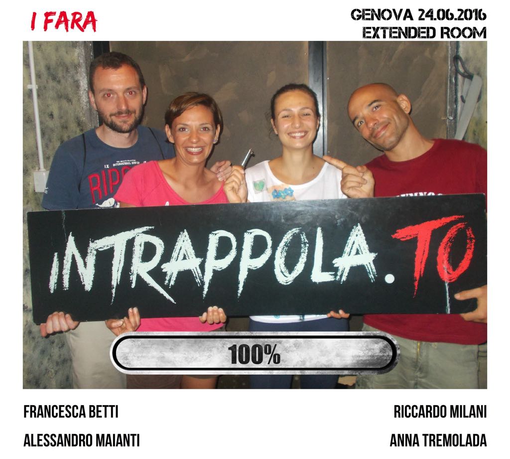 Il gruppo  i fara è fuggito dalla nostra escape room Extended Room