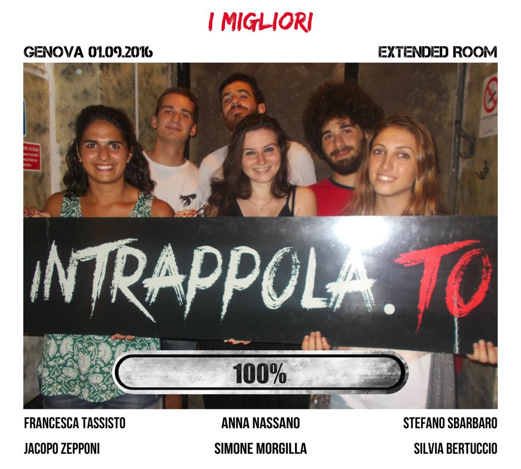 Il gruppo i migliori è fuggito dalla nostra escape room Extended Room