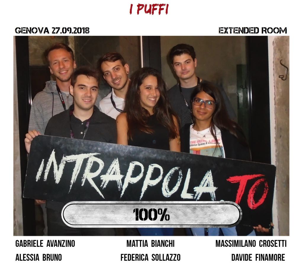 Il gruppo i puffi  è fuggito dalla nostra escape room Extended Room