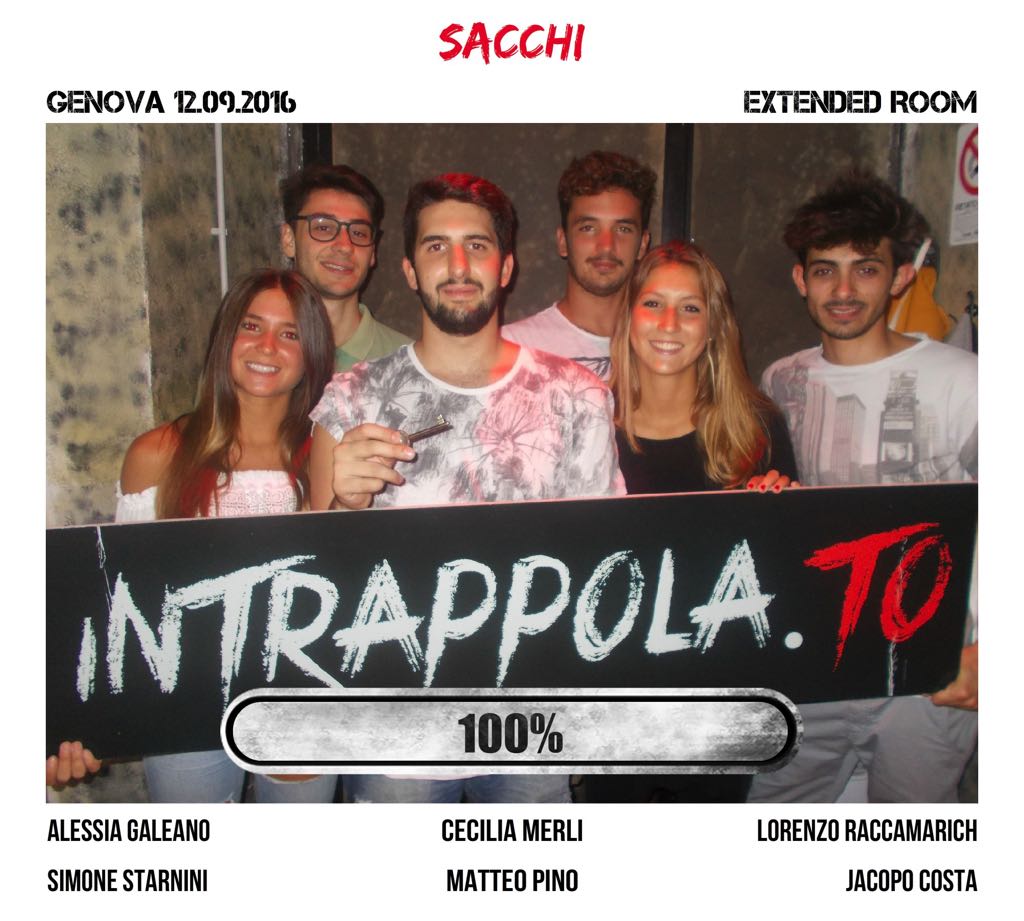 Il gruppo sacchi è fuggito dalla nostra escape room Extended Room