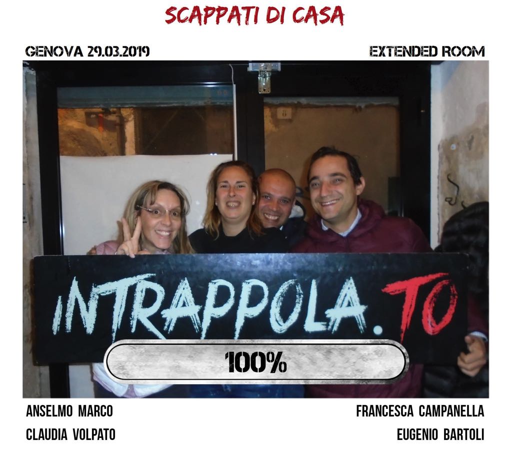 Il gruppo scappati di casa è fuggito dalla nostra escape room Extended Room