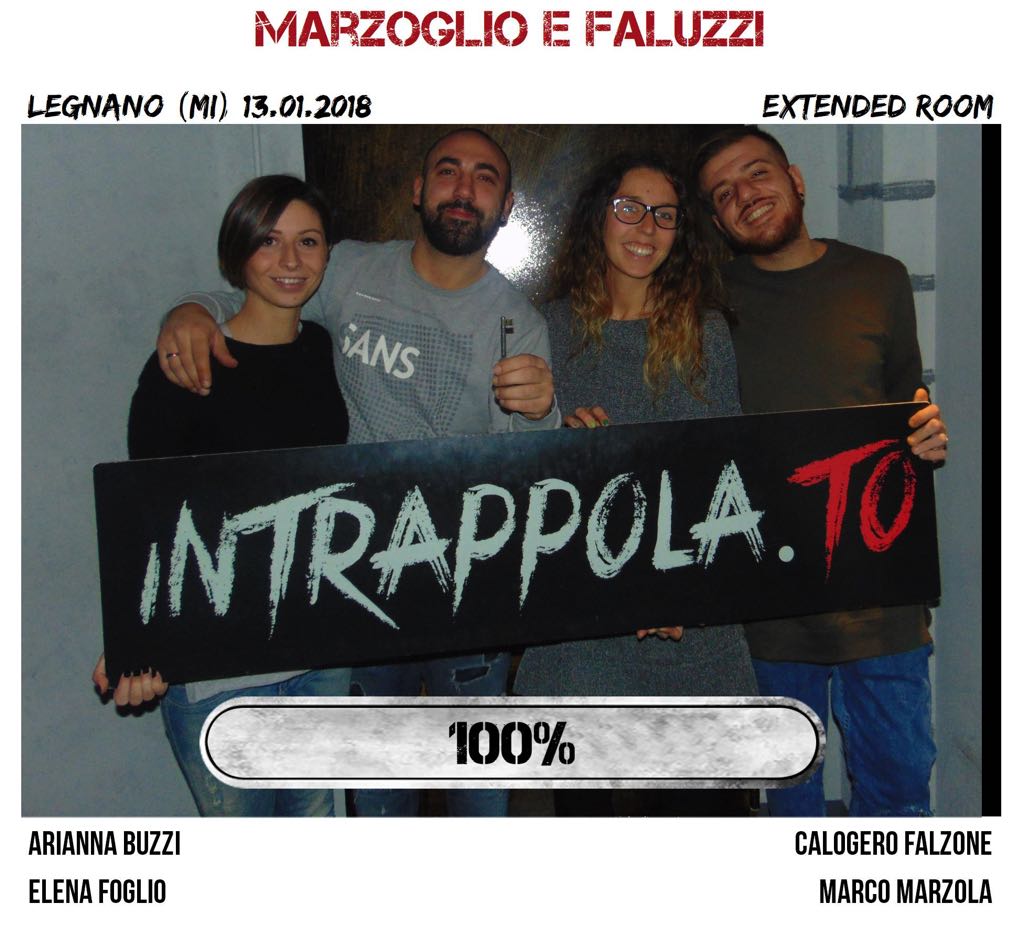 Il gruppo marzoglio e faluzzi è fuggito dalla nostra escape room Extended Room