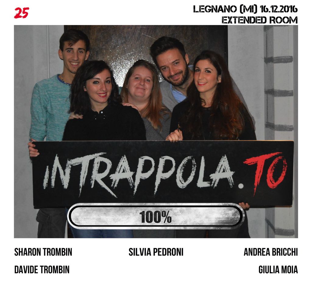 Il gruppo 25 è fuggito dalla nostra escape room Extended Room