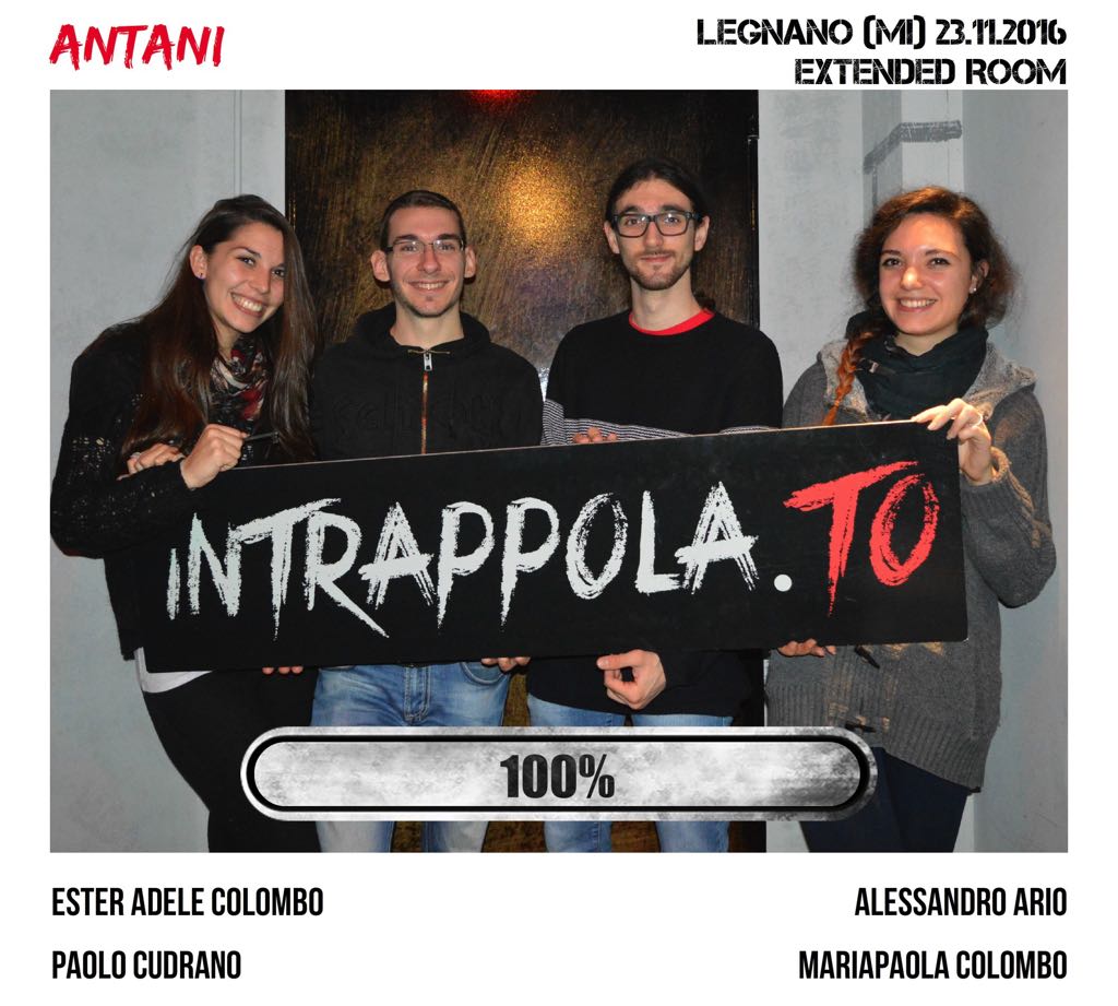 Il gruppo Antani è fuggito dalla nostra escape room Extended Room
