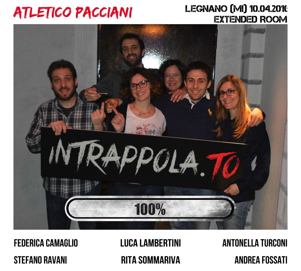 Il gruppo Atletico Pacciani è fuggito dalla nostra escape room Extended Room