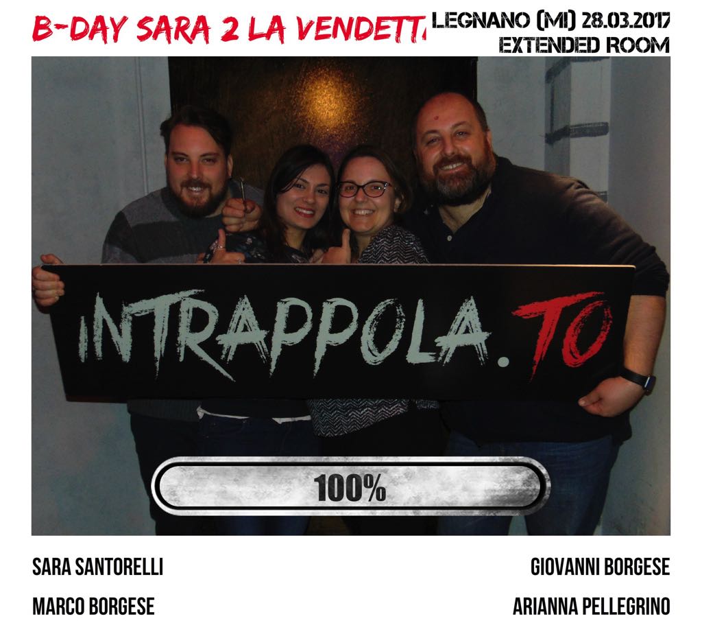 Il gruppo B-day Sara 2 la vendetta è fuggito dalla nostra escape room Extended Room