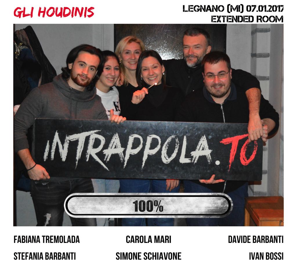 Il gruppo GLI HOUDINIS è fuggito dalla nostra escape room Extended Room