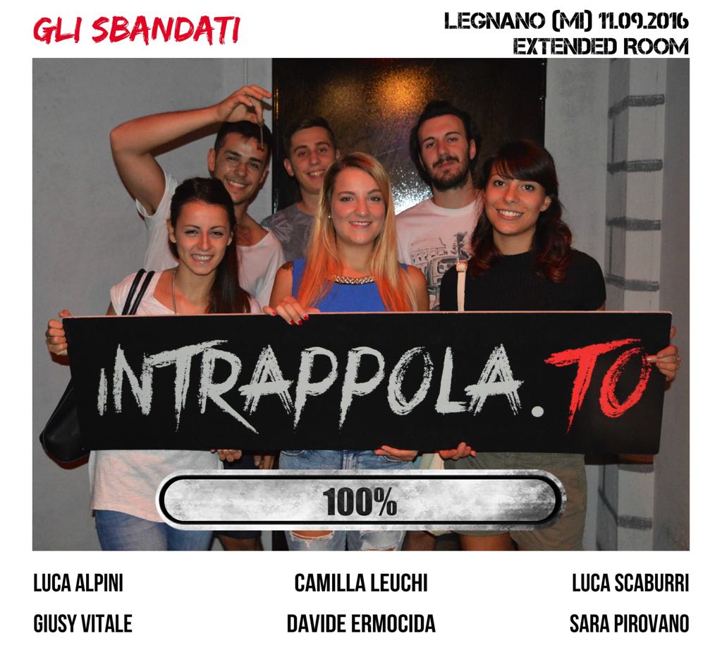 Il gruppo GLI SBANDATI è fuggito dalla nostra escape room Extended Room