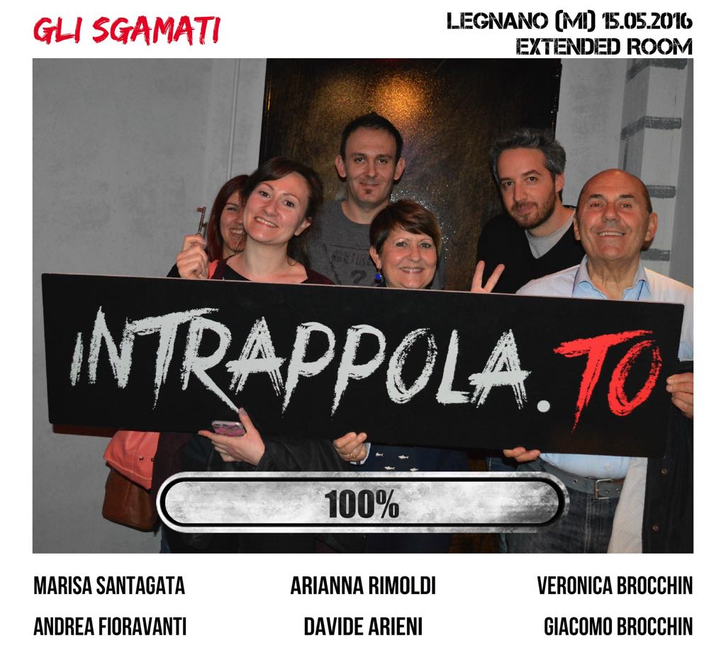 Il gruppo GLI SGAMATI è fuggito dalla nostra escape room Extended Room