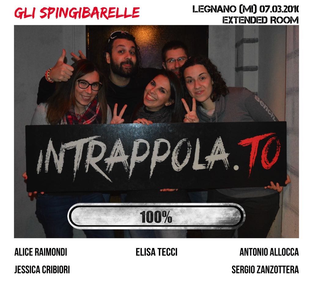 Il gruppo Gli spingibarelle è fuggito dalla nostra escape room Extended Room