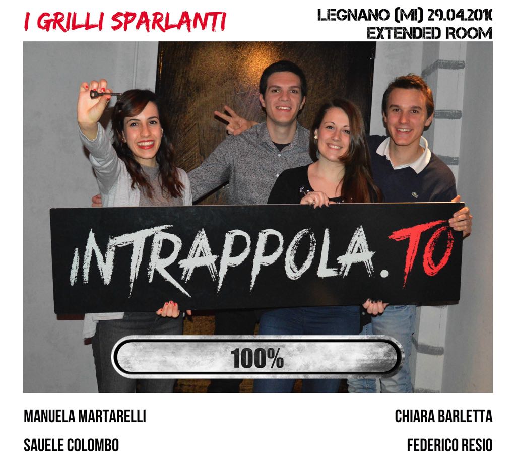 Il gruppo I Grilli Sparlanti è fuggito dalla nostra escape room Extended Room