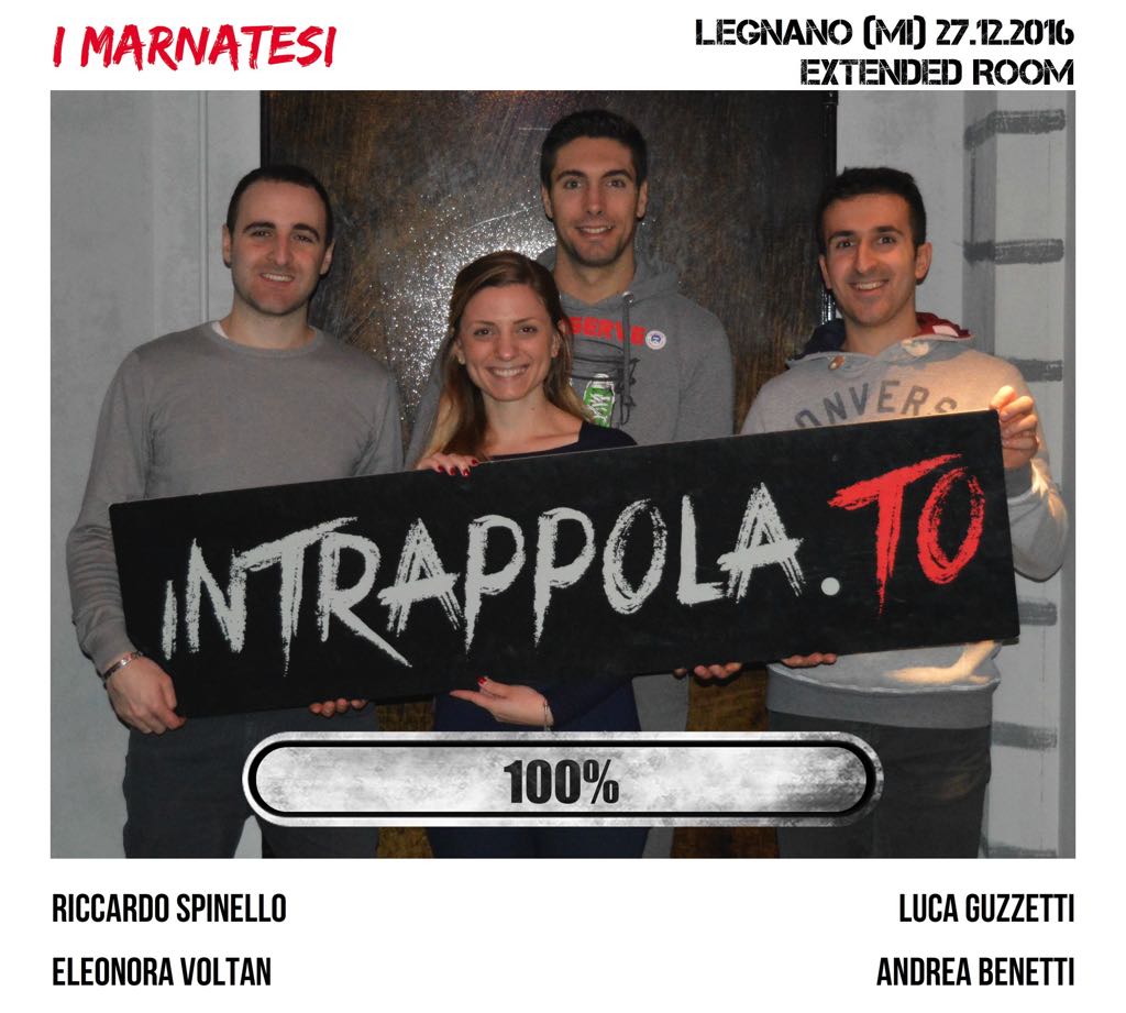 Il gruppo I Marnatesi è fuggito dalla nostra escape room Extended Room