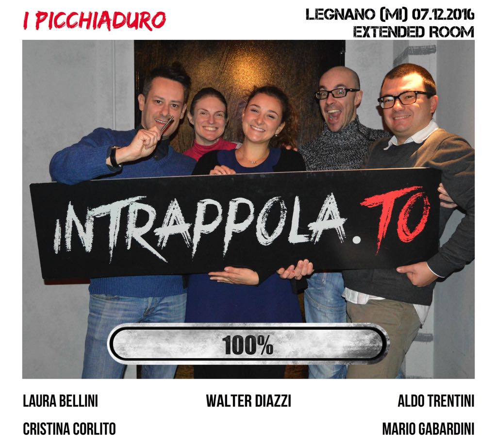 Il gruppo I PICCHIADURO è fuggito dalla nostra escape room Extended Room
