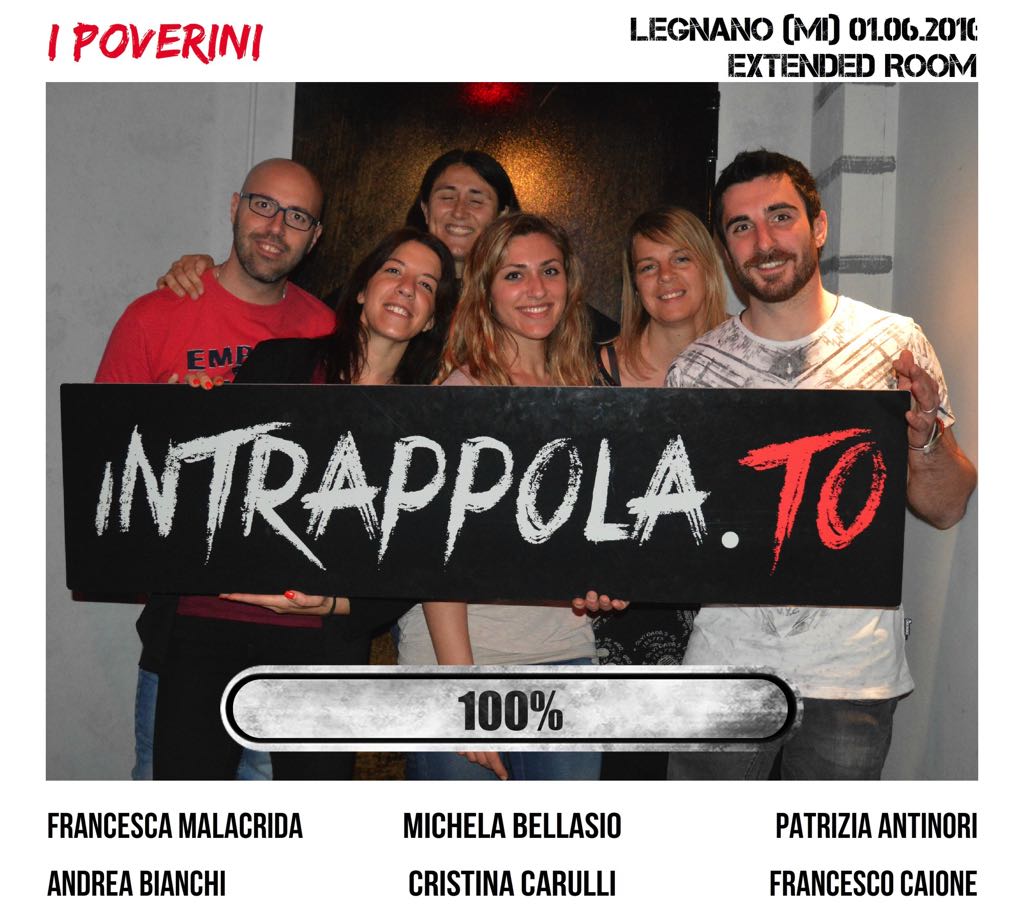 Il gruppo I POVERINI è fuggito dalla nostra escape room Extended Room