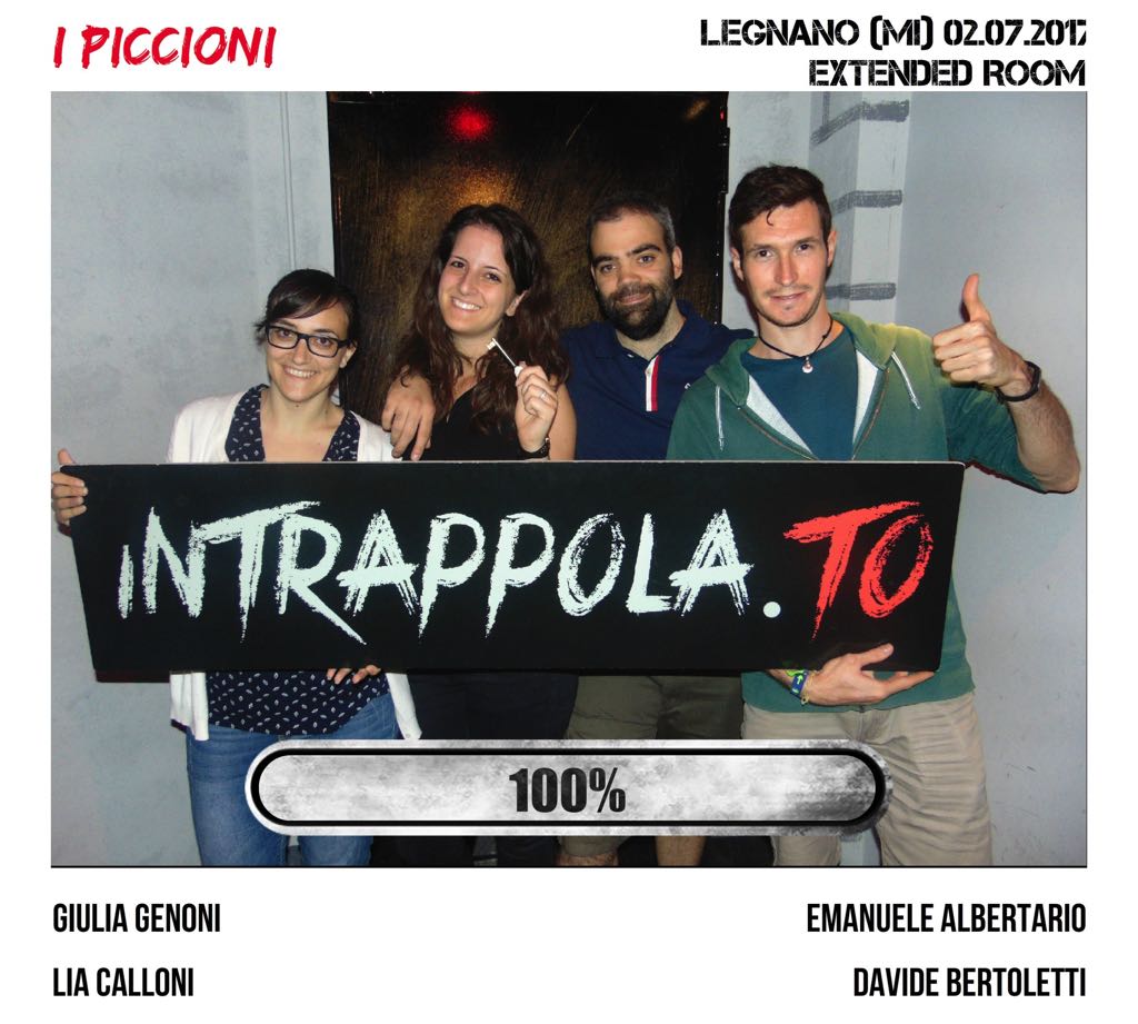 Il gruppo I Piccioni è fuggito dalla nostra escape room Extended Room