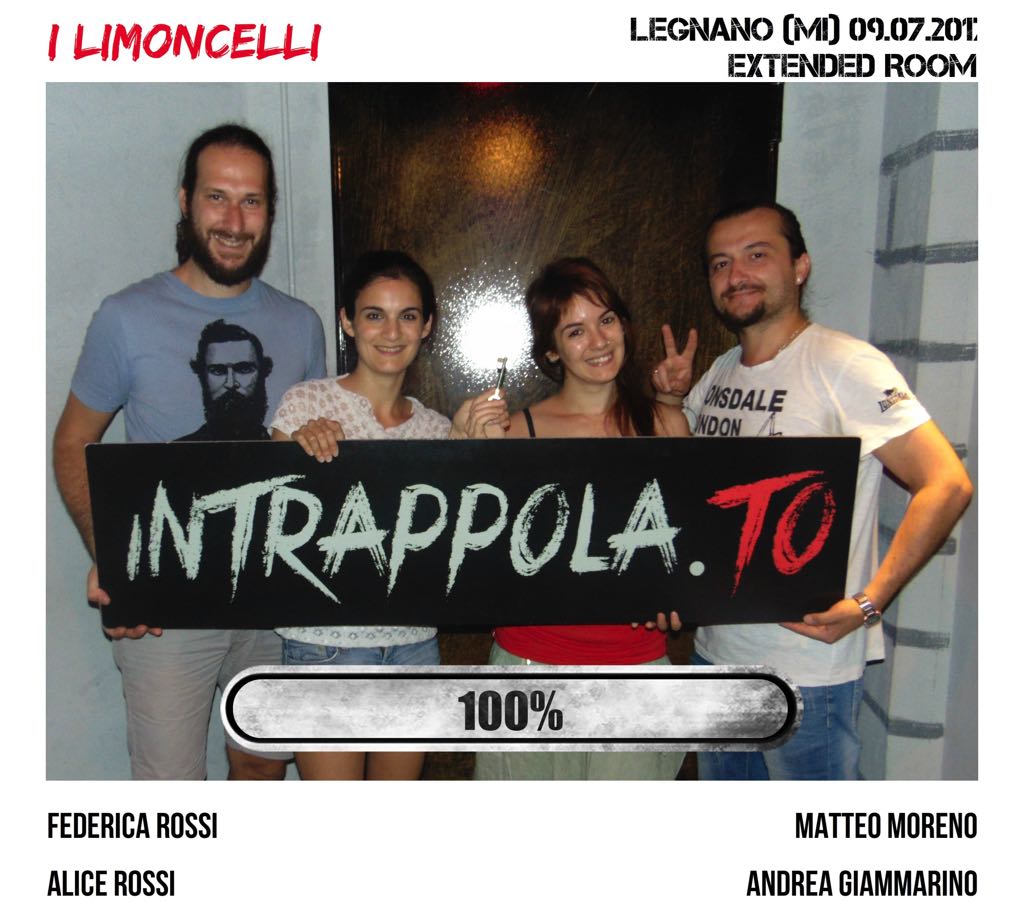 Il gruppo I limoncelli è fuggito dalla nostra escape room Extended Room