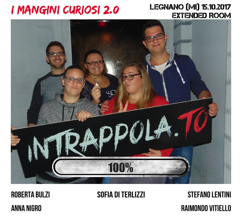 Il gruppo I mangini curiosi 2.0 è fuggito dalla nostra escape room Extended Room
