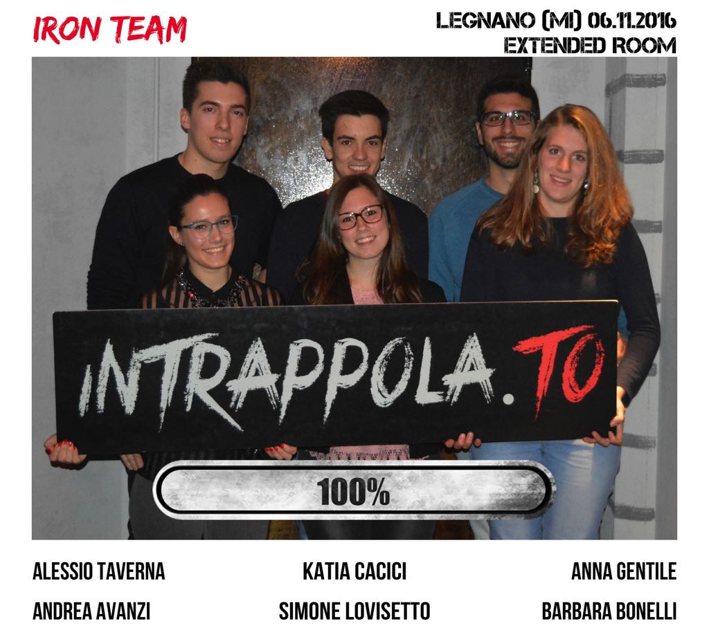 Il gruppo IRON TEAM è fuggito dalla nostra escape room Extended Room