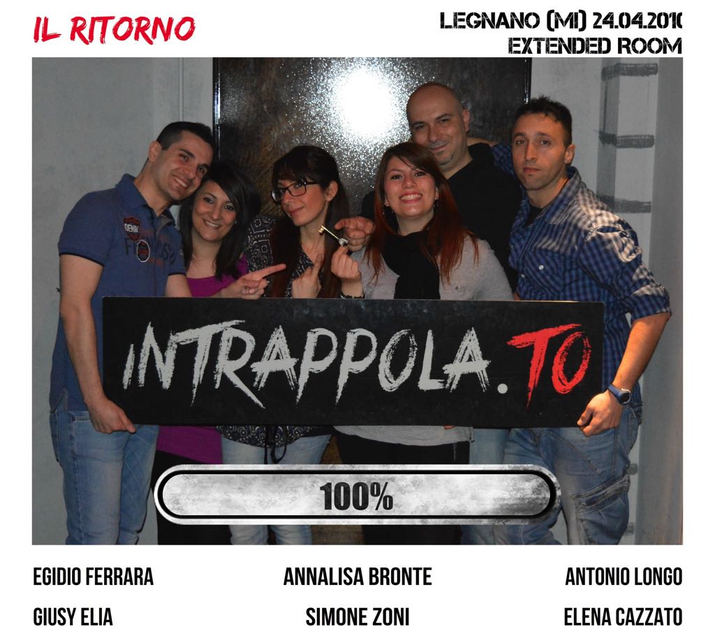 Il gruppo Il ritorno è fuggito dalla nostra escape room Extended Room