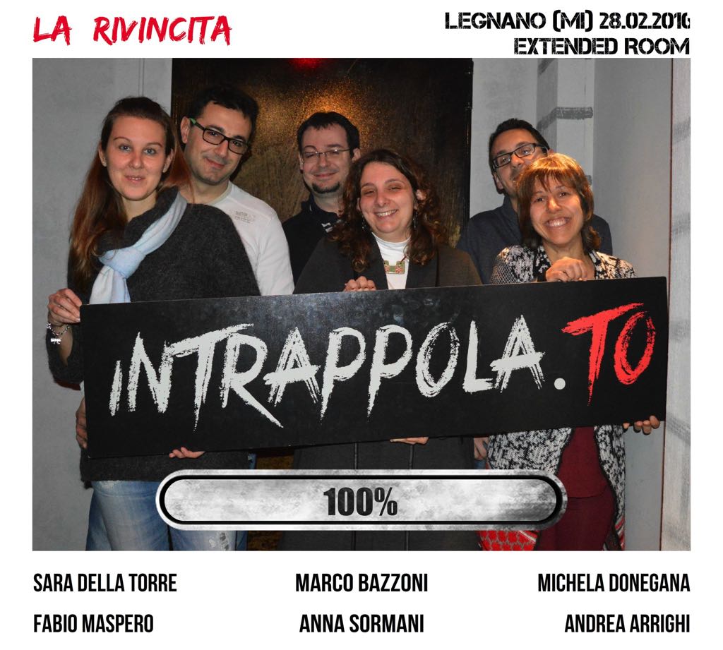 Il gruppo La  rivincita è fuggito dalla nostra escape room Extended Room