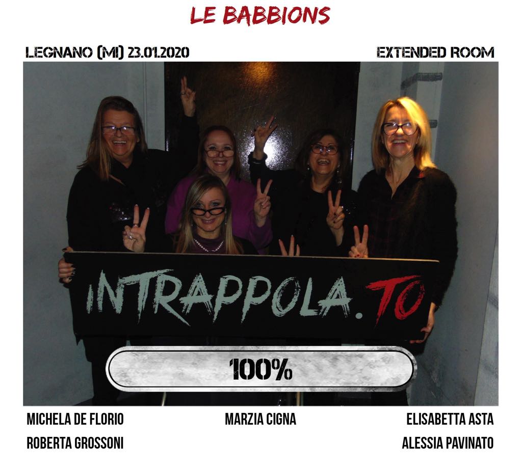 Il gruppo Le Babbions è fuggito dalla nostra escape room Extended Room
