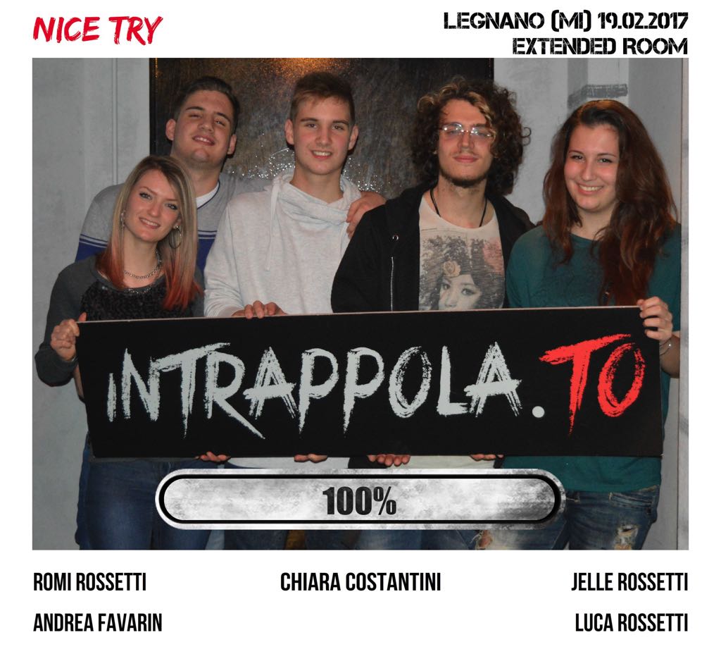 Il gruppo Nice try è fuggito dalla nostra escape room Extended Room