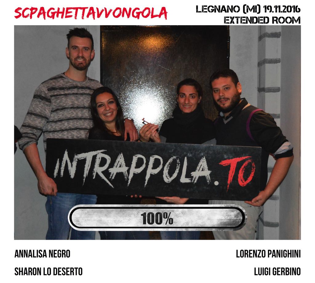 Il gruppo SCPAGHETTAVVONGOLA è fuggito dalla nostra escape room Extended Room