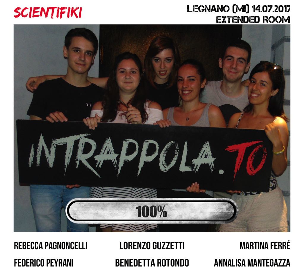 Il gruppo Scientifiki è fuggito dalla nostra escape room Extended Room