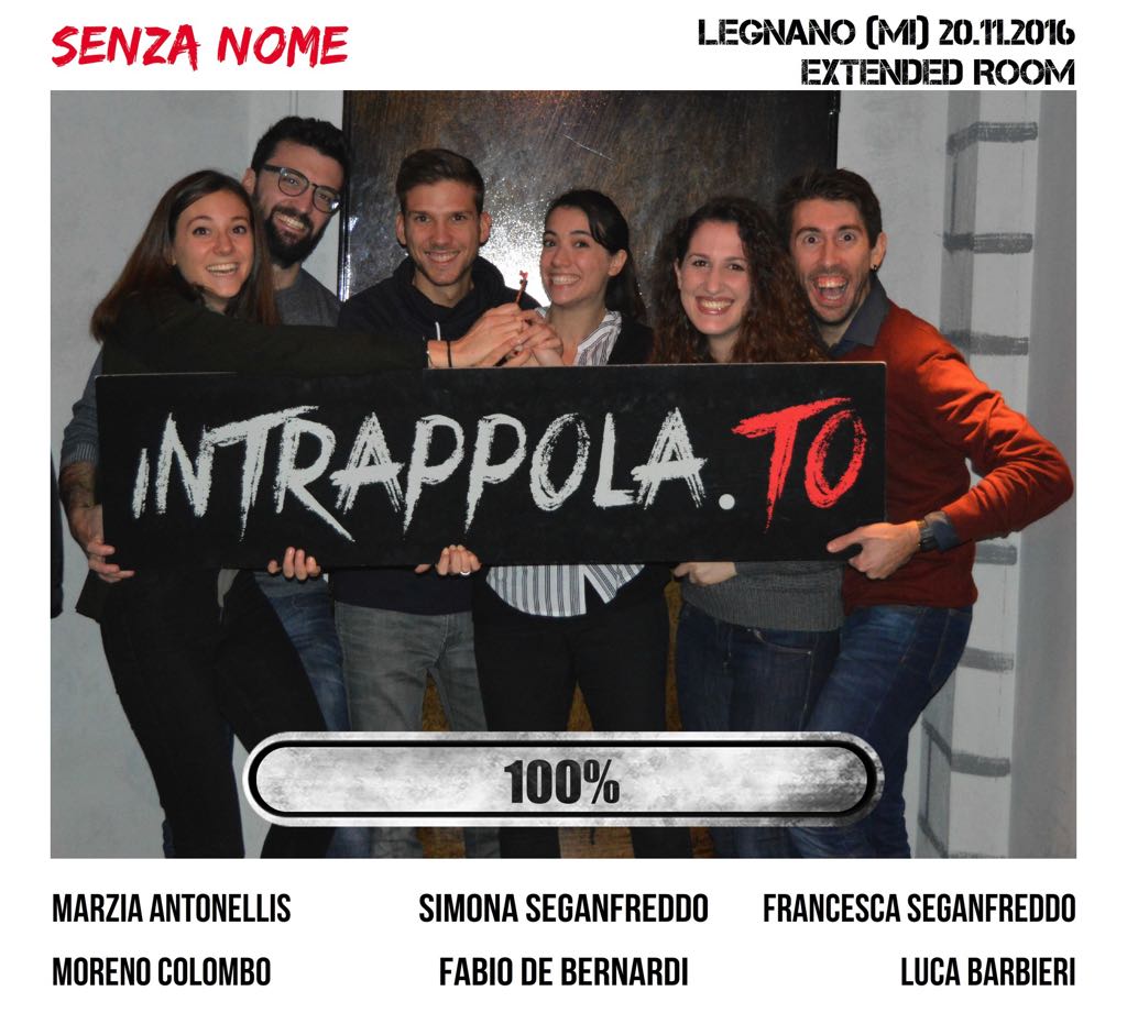 Il gruppo Senza nome è fuggito dalla nostra escape room Extended Room