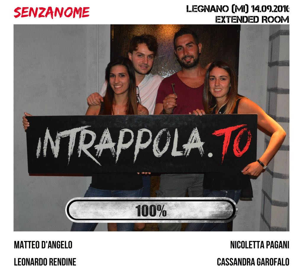 Il gruppo Senzanome è fuggito dalla nostra escape room Extended Room