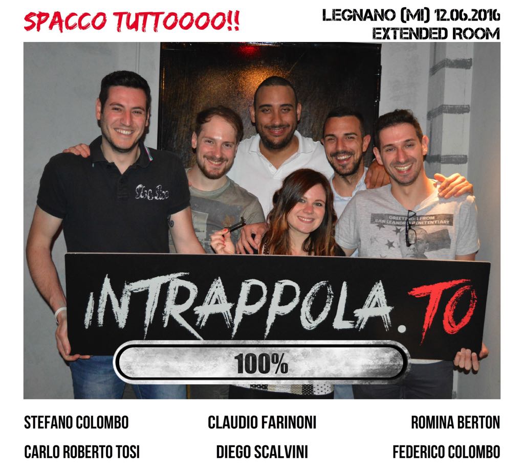 Il gruppo Spacco tuttoooo!! è fuggito dalla nostra escape room Extended Room