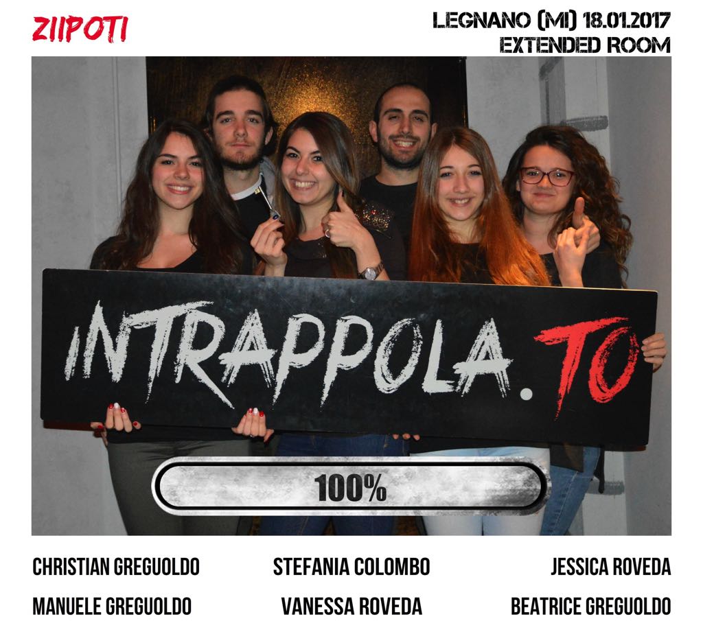 Il gruppo Ziipoti è fuggito dalla nostra escape room Extended Room