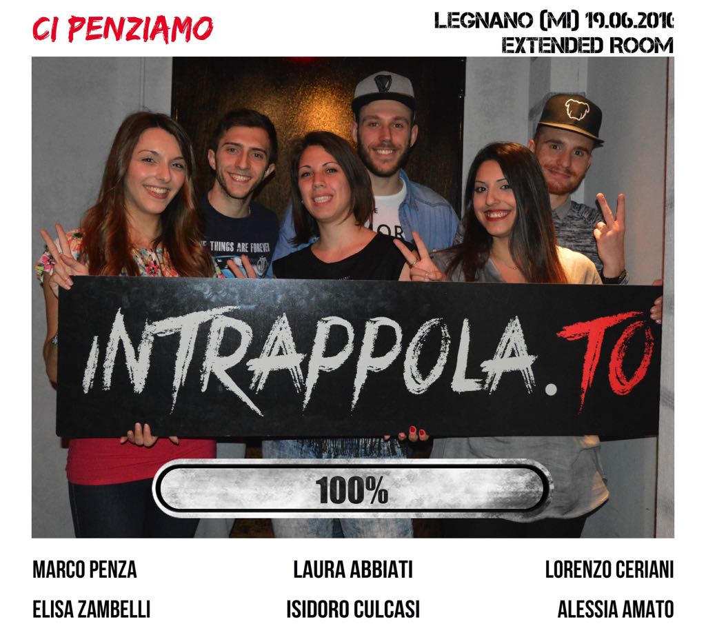 Il gruppo ci penziamo è fuggito dalla nostra escape room Extended Room