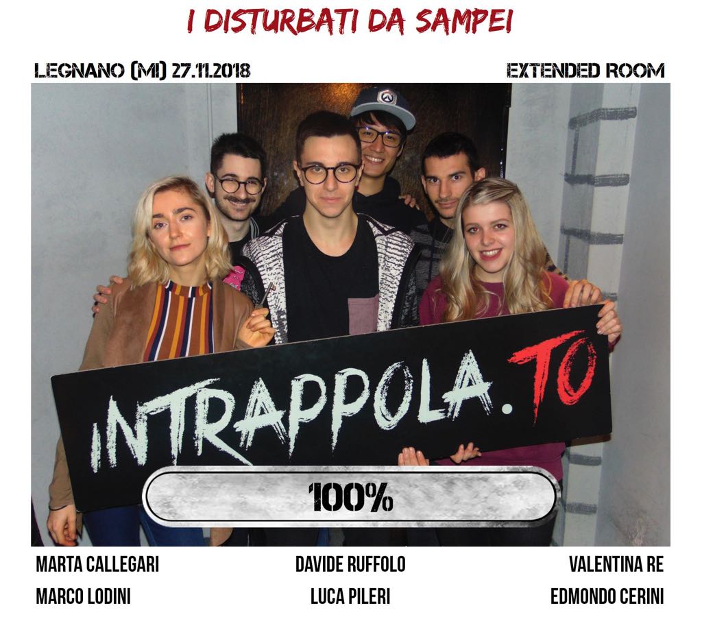 Il gruppo i disturbati da sampei è fuggito dalla nostra escape room Extended Room