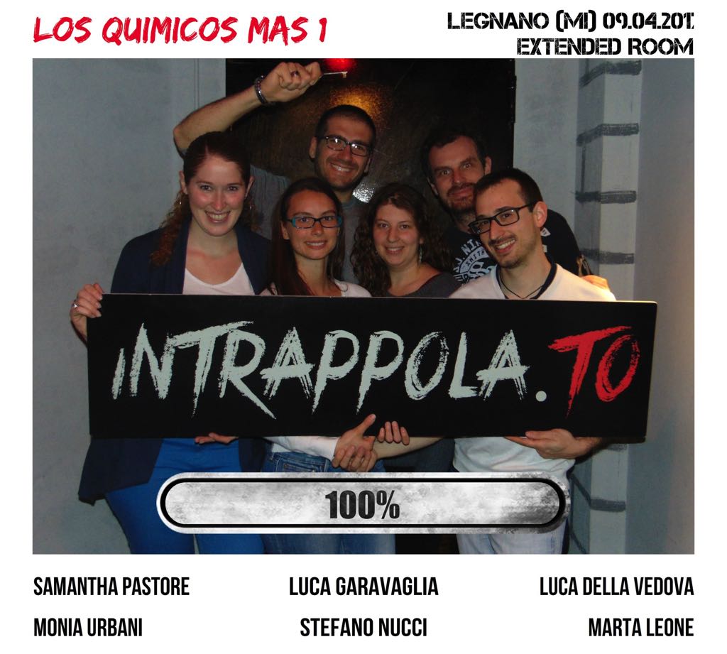 Il gruppo los quimicos mas 1 è fuggito dalla nostra escape room Extended Room